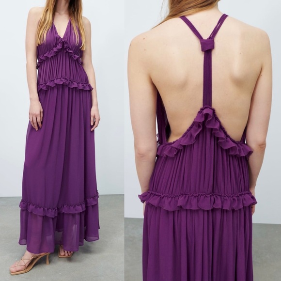 BLOGGERS FAV ZARA LONG STRAPPY MAXI DRESS - Picture 6 of 7